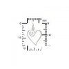 Heart Charm with Swirl Sterling Silver - C3020, Giving Heart, Kindness, Love, Romance