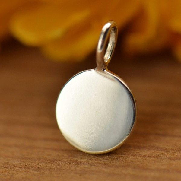 Sterling Silver Small Circle Stamping Charm - C673, Blank Charms, Stamping, Engraving