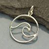 Ocean Waves Pendant Sterling Silver - C3046, Beach, Nautical, Ocean, Surfer, Sealife, Gift for Beach Lover, Minimalist