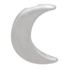 Small Silver Plated Bronze Moon Bead  -  CP1645, Celestial Charms