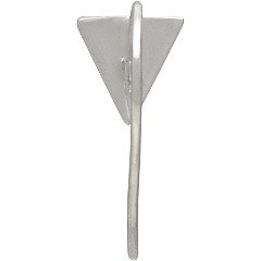 Triangle Hook Earrings with Hidden Loop - C3052, Sterling Silver