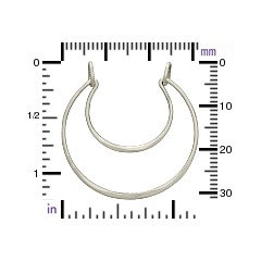 Sterling Silver Crescent Moon Pendant  - C2781, Celestial Charms