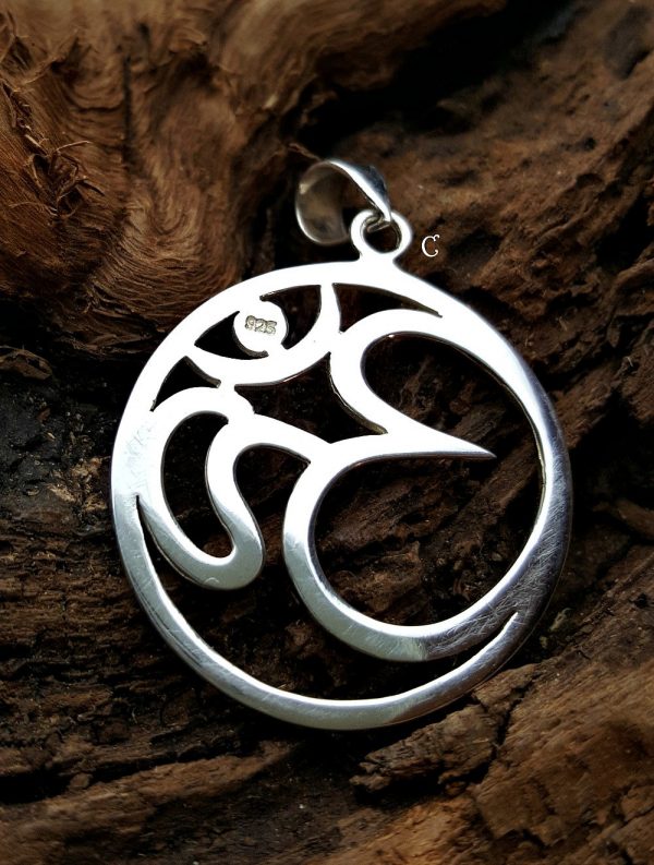 Sterling Silver Large Ohm Pendant - C879
