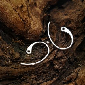 Flattened Ear Wire with Hole - C6929, Earring Findings, Sterling Silver