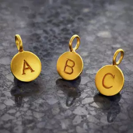 A -Z  Small 24k Gold Plated Letter Charms
