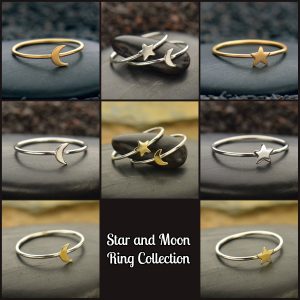 Moon & Star Rings - Sold Individually or by the Set