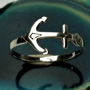 Sterling Silver Anchor Ring - R826
