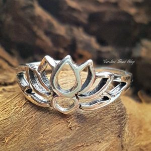Sterling Silver Lotus Silhouette Ring - C879