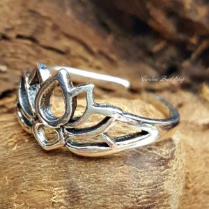 Lotus Silhouette Toe Ring - Adjustable