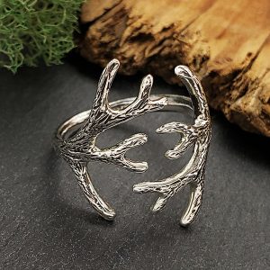 sterling silver antler ring