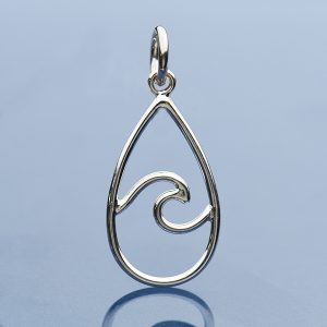 Sterling Silver Wire Wave Charm - N3238
