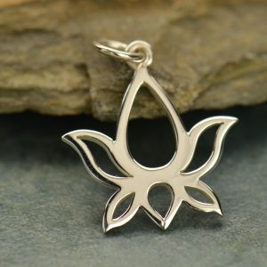 Sterling Silver Lotus Blossom Charm - A616