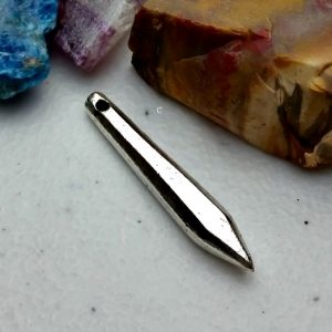 Elongated Drop Pendant Antique Silver