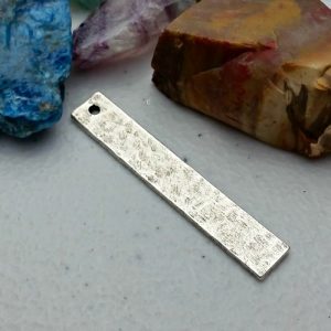 Hammered Flat Long Narrow Tag 7x45mm