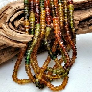 3.5x4mm Petro Tourmaline Faceted Rondelles -13.5"