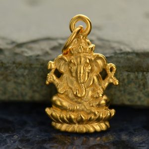 Ganesh Charm - C742, 24kt Gold Plate