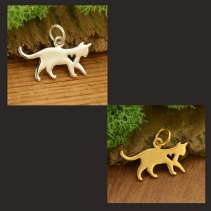 Silhouetted Cat Charms - QD, C1701