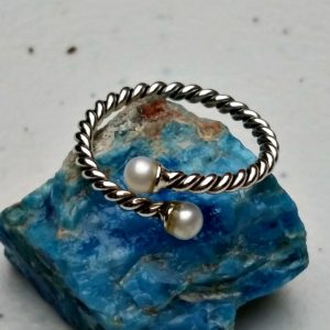 Sterling Silver Adjustable Pearl Ring