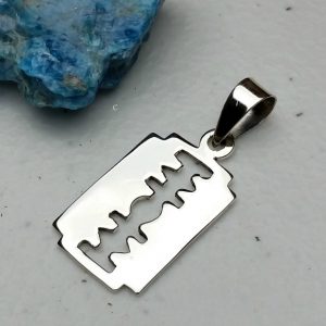Sterling Silver Razor Blade Pendant