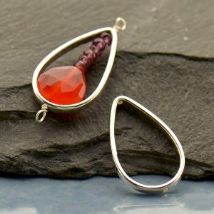 Silver Teardrop Frame with Vertical Holes - C3228