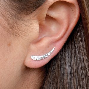 Sterling Silver Hammered Ear Climbers - E3170