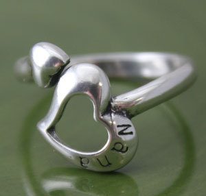 Sterling Silver Nana Heart Adjustable Ring