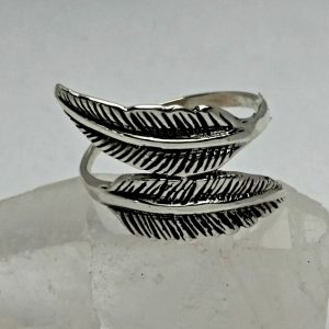 Sterling Silver Double Feather Ring