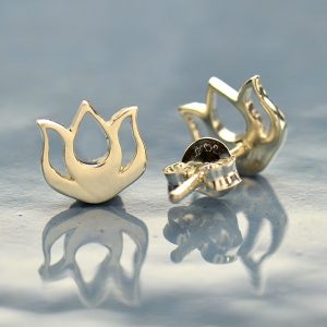 Sterling Silver Lotus Bud Post Earrings - E6002