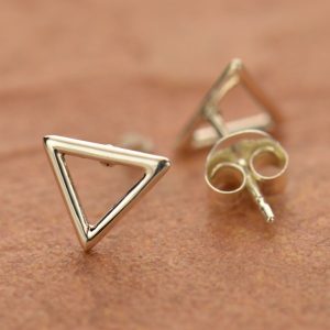 Sterling Silver Triangle Post Earrings - E2962