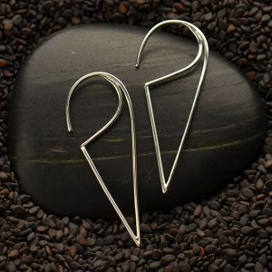 Sterling Silver Triangle Hoop Earrings - E2988