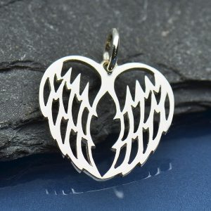 Sterling Silver Double Angel Wing Charm - C4019