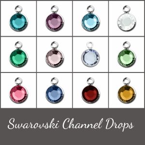 Rhodium Plated Channel Drop Charms 6mm