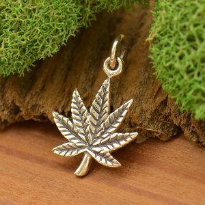 Sterling Silver Pot Leaf Charm - C1816