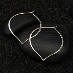 Sterling Silver Large Lotus Petal Earrings - E2252