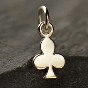 Tiny Sterling Silver Club Suit Charm - C1330