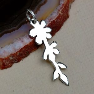 Sterling Silver Flower Silhouettes Charm - C1082