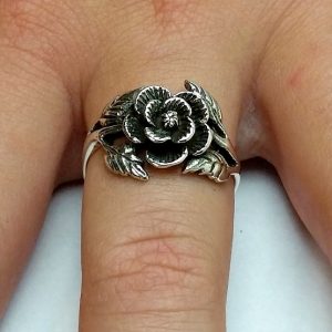 Sterling Silver Rose Ring - R3004