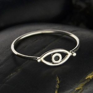 Sterling Silver Evil Eye Ring - Stacking Ring RG535