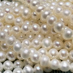 5mm White Round Pearls Grade AAA 16" Strands