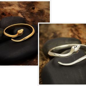 Sterling Silver Adjustable Simple Snake Ring - R80