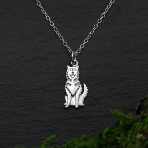 Sterling Silver Husky Dog Necklace - NS6255
