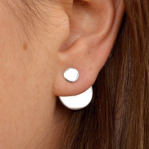 Sterling Silver Circle Ear Jacket - T3176