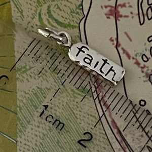 Oxidized "faith" Tag Charm